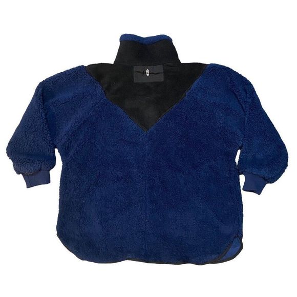 FREE PEOPLE MOVEMENT WOMENS FALL TO RISE FLEECE HALF ZIP PULLOVER NAVY MEDIUM - Picture 4 of 6